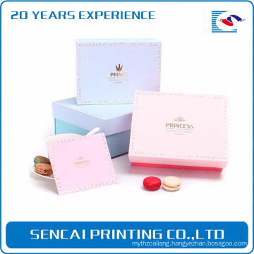 Sencai Rainbow Of Colors packaging Macaroon box with gold foil stamping logo